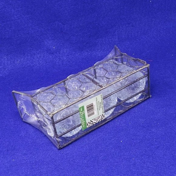 Wire Mesh Basket Glass Bottles Craft Wedding Farmhouse Shabby Chic Rustic - Picture 8 of 11